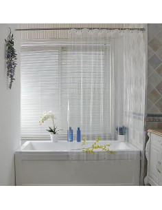 Cortina de Ducha Corta 60x60 cm GBYcLyw Transparente Impermeable 2