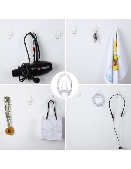 Ganchos Adhesivos Transparentes Blulu 12 Pcs 1.8 kg