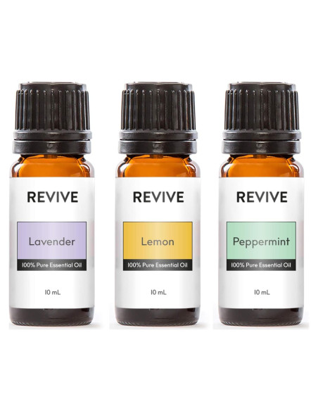 Kit de 3 Aceites Esenciales REVIVE - Lavanda, Limón, Menta 10ml