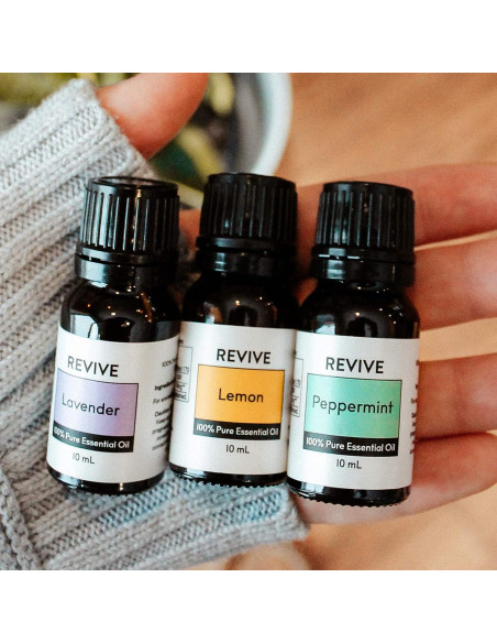 Kit de 3 Aceites Esenciales REVIVE - Lavanda, Limón, Menta 10ml