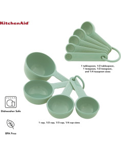 Juego de Tazas y Cucharas Medidoras KitchenAid 9 Piezas Pistacho 2