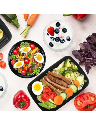 100 Contenedores de Alimentos 24 oz. Lifetime Supplies - A Prueba de Microondas y Lavavajillas