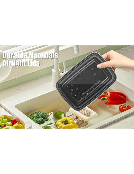 100 Contenedores de Alimentos 24 oz. Lifetime Supplies - A Prueba de Microondas y Lavavajillas