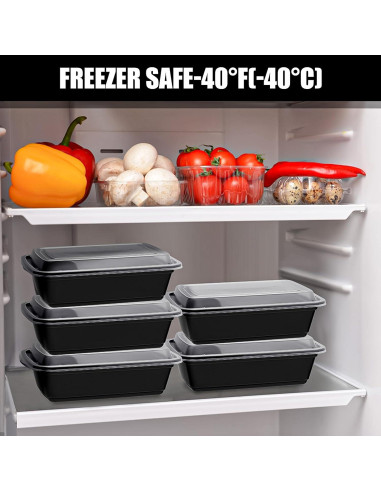 100 Contenedores de Alimentos 24 oz. Lifetime Supplies - A Prueba de Microondas y Lavavajillas