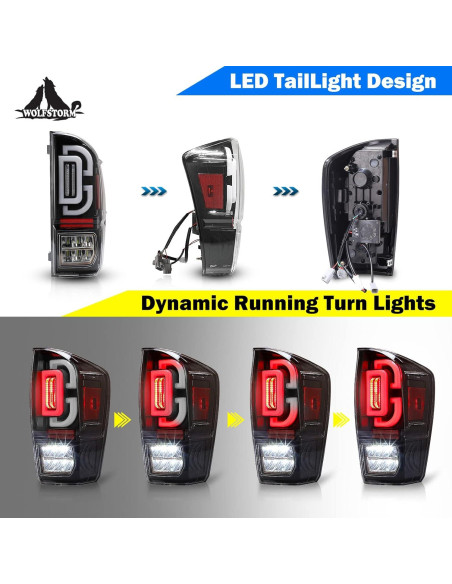 Luces Traseras LED WOLFSTORM para Toyota Tacoma 2016-2023