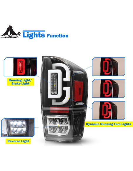 Luces Traseras LED WOLFSTORM para Toyota Tacoma 2016-2023