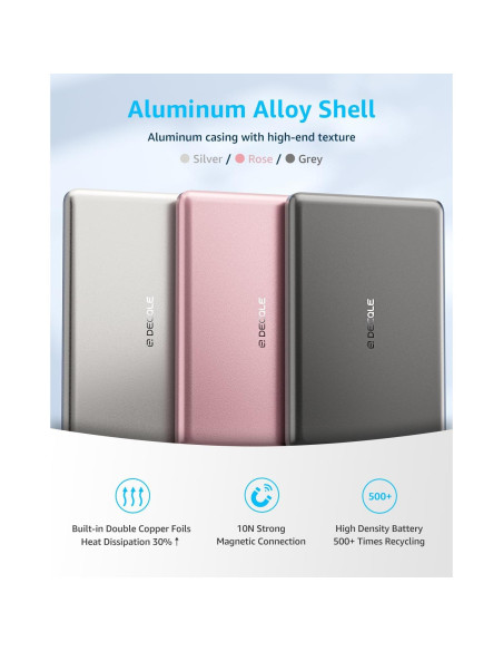 Batería portátil Air MagSafe 5000mAh Rosa, carga inalámbrica