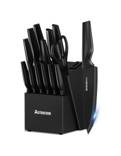Juego de cuchillos de cocina Astercook 15 piezas acero inoxidable