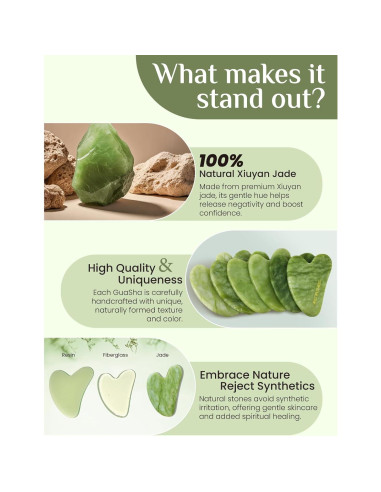 Herramienta Gua Sha Facial Rena Chris Jade Natural Verde
