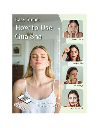 Herramienta Gua Sha Facial Rena Chris Jade Natural Verde