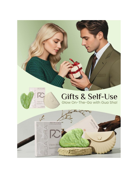 Herramienta Gua Sha Facial Rena Chris Jade Natural Verde