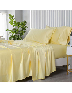 Conjunto de Sábanas Queen Royal Tradition Rayón Bambú 450TC Amarillo 2