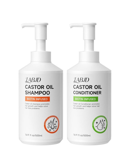 Juego de Champú y Acondicionador LABJD Aceite de Ricino 500ml