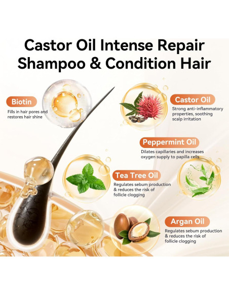 Juego de Champú y Acondicionador LABJD Aceite de Ricino 500ml