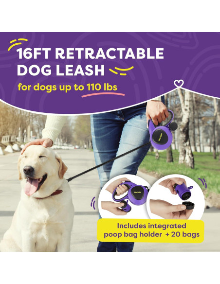 Correa Retráctil para Perros Hertzko 4.88 m Nylon 50 kg