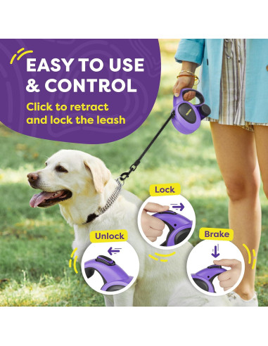 Correa Retráctil para Perros Hertzko 4.88 m Nylon 50 kg