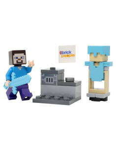 Minifigura LEGO Minecraft Steve con Horno y Armadura Diamante