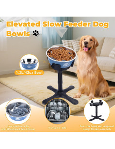 Soporte Ajustable para Cuencos de Perro KMXASP Elevado Antideslizante 2