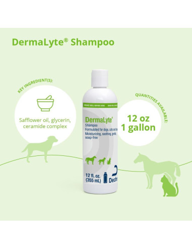 Shampoo Hidratante DermaLyte Dechra 340g - Hipoalergénico