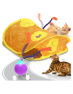 Juguete Interactivo para Gatos BENTOPAL con Bola y Túnel