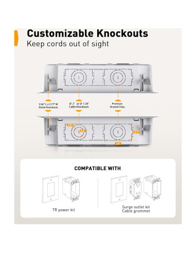 Caja de Medios Empotrada Perlegear 17" con Plantilla y Sierra