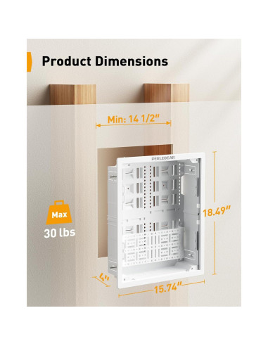 Caja de Medios Empotrada Perlegear 17" con Plantilla y Sierra