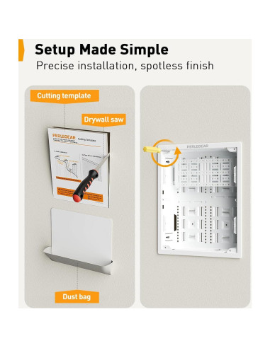 Caja de Medios Empotrada Perlegear 17" con Plantilla y Sierra