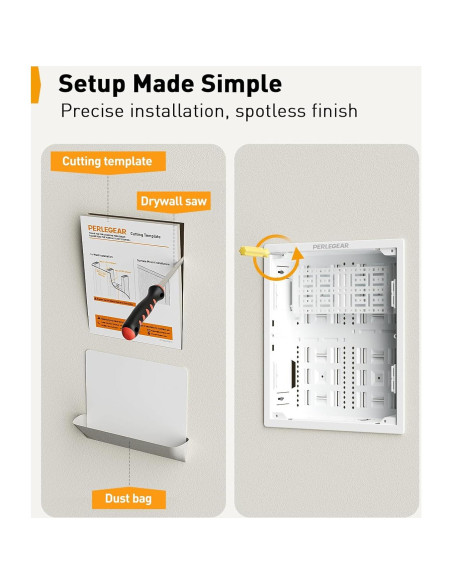 Caja de Medios Empotrada Perlegear 17" con Plantilla y Sierra