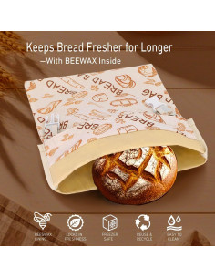 Bolsa de Pan de Cera de Abeja EdenEcho XL 30x43 cm Ecológica 2