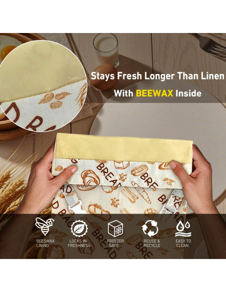 Bolsa de Pan de Cera de Abeja EdenEcho XL 30x43 cm Ecológica