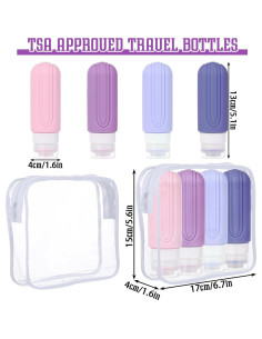 Botellas de Viaje LLOUSSAK 4 Piezas 89ml Silicona A Prueba de Fugas 2