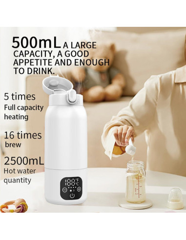 Calentador de Botellas Portátil EUBUY 500ml Inalámbrico USB-C