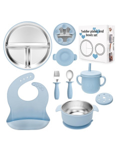 Juego de Platos y Cuencos de Acero Inoxidable MISSLILI