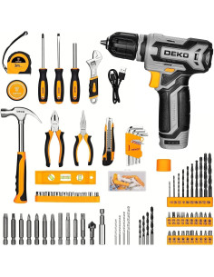 Juego de Herramientas DEKOPRO con Taladro Inalámbrico 12V 2