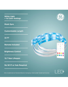 Tira de luz LED+ GE 9.75m 13W RGB con control remoto 2