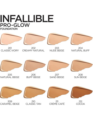 Base de Maquillaje L'Oreal Paris Infallible Pro Glow 29.57 ml Beige Buff