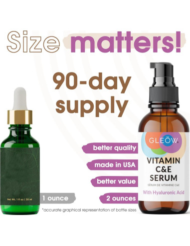 Suero Facial GLEOW Vitamina C y Ácido Hialurónico 56.7ml