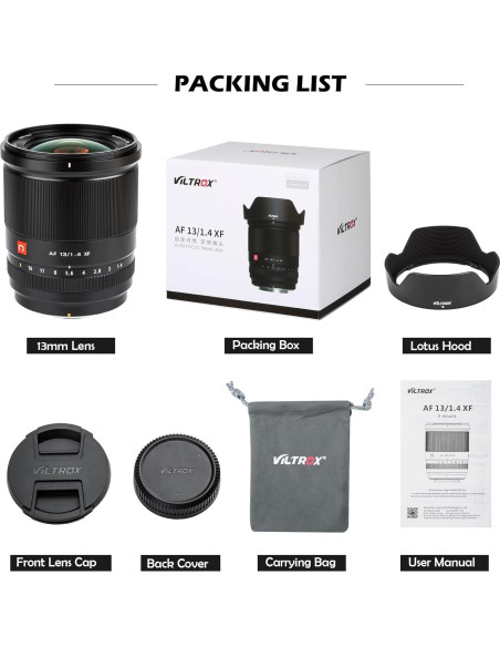 Lente Viltrox AF 13mm F1.4 para Cámaras Fuji APS-C