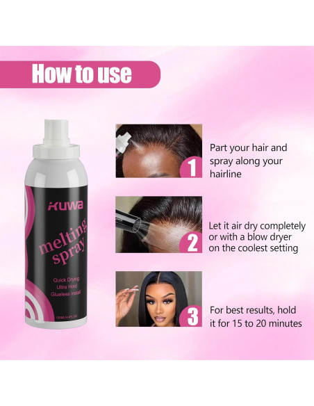 Kuwa Spray Adhesivo para Encajes 130ml - Fuerte Sujeción Natural