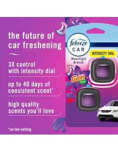 Febreze Clip de Aire Fresco para Auto Gain Brisa de Luna 3 Piezas 2