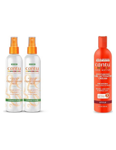 Cantu Paquete Hidratante: Mistura Sin Enjuague 472 ml + Crema Rizos 355 ml
