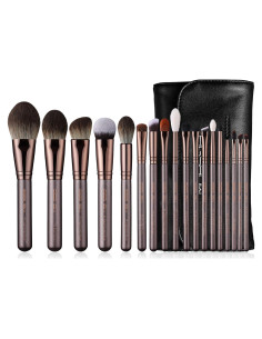 Juego de Brochas de Maquillaje Profesional EIGSHOW 18 Piezas Café