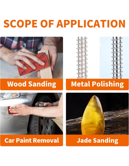 28 Esponjas de Lijado VRKET 320 Granos para Madera y Metal