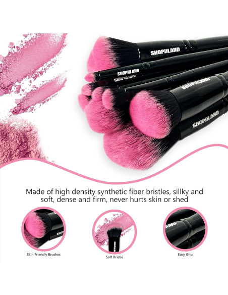 Juego de Pinceles de Maquillaje Vegano SHOPiiLAND 18 Piezas