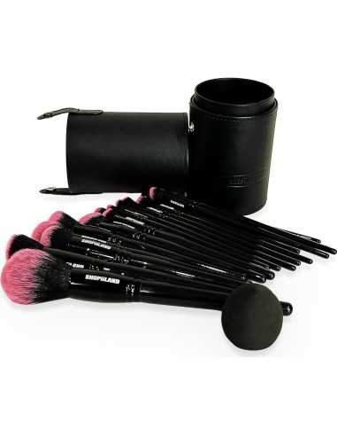 Juego de Pinceles de Maquillaje Vegano SHOPiiLAND 18 Piezas