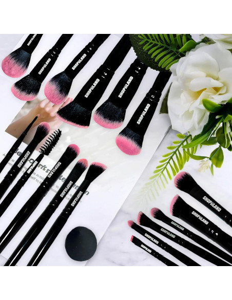 Juego de Pinceles de Maquillaje Vegano SHOPiiLAND 18 Piezas