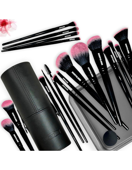 Juego de Pinceles de Maquillaje Vegano SHOPiiLAND 18 Piezas