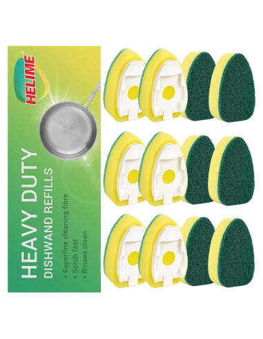 Recargas de Esponjas para Wand de Platos HELIME 12 Paquete