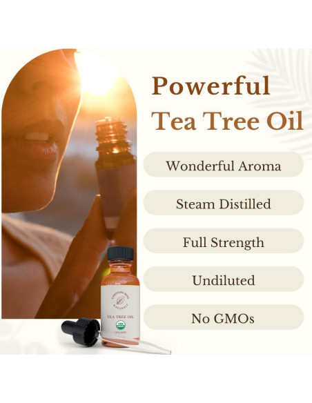 Aceite de Árbol de Té Orgánico Christina Moss 30ml Puro y Multiusos