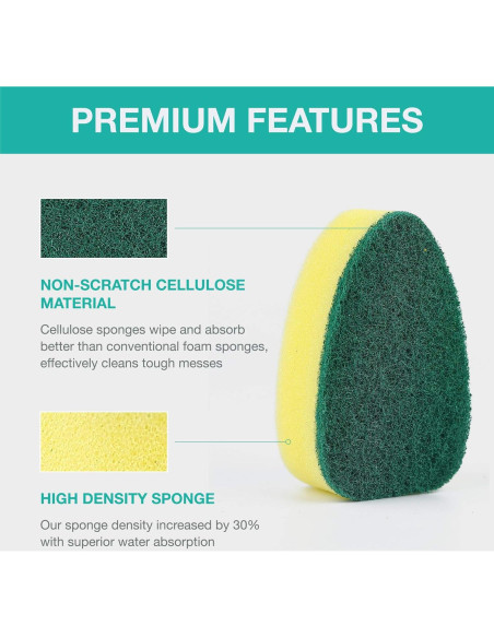 Recargas de Esponjas para Wand de Platos HELIME 12 Paquete